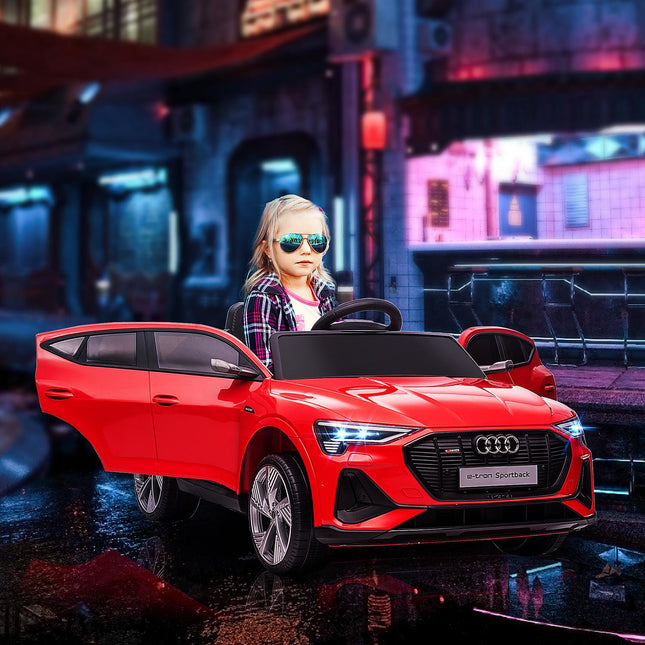 Elektrické auto pro děti s dálkovým ovládáním, bezpečnostní pás, hudba - červená