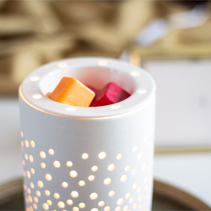 Elektrická keramická aromalampa na vosk, moderní puntíkovaný design