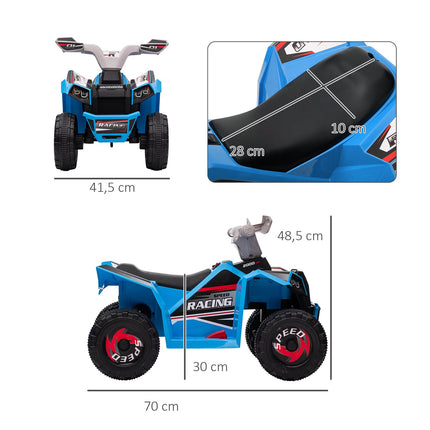Dětská elektrická čtyřkolka s jízdou vpřed i vzad, 6V, 2.5 km/h, 1.5-3 roky