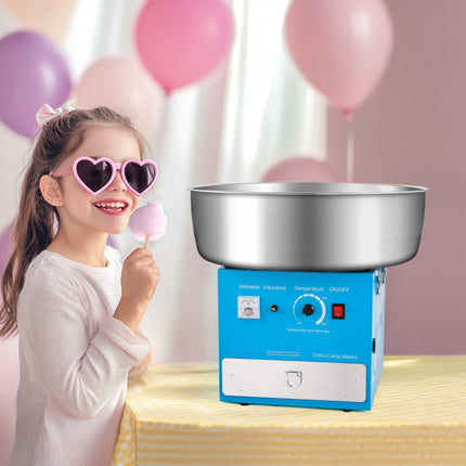 Electric Cotton Candy Machine, 1000W, 52cm Bowl, Blue