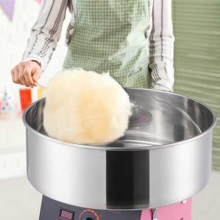 Electric Cotton Candy Machine 1000W, Stainless Steel Bowl, Pink