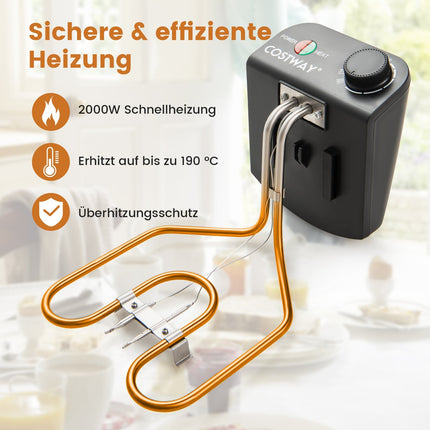 Elektrische Fritteuse, 2000 W, 5 L, 3 Körbe, einstellbare Temperatur