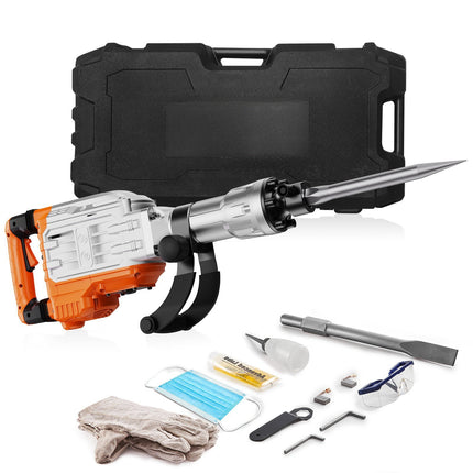 Electric Demolition Jack Hammer 3500W, 60J, 2 Chisels