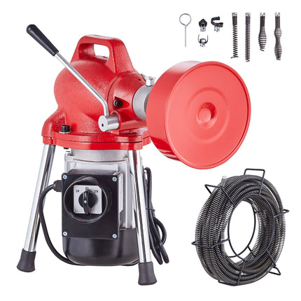 Electric Drain Cleaner Machine, 250W, 66 Ft x 5/8 In