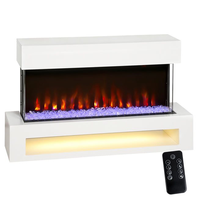 Electric Fireplace, 11 Flame Colors, 1000W/2000W, Remote