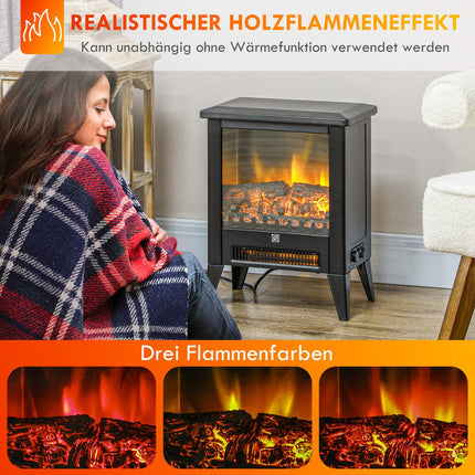 Electric fireplace heater, 1800W, LED Flame, Low noise