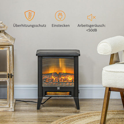 Electric fireplace heater, 1800W, LED Flame, Low noise