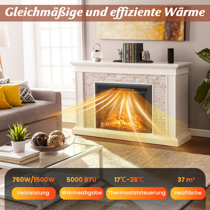 Elektrischer Kaminheizer, 1500W, Fernbedienung, Überhitzungsschutz