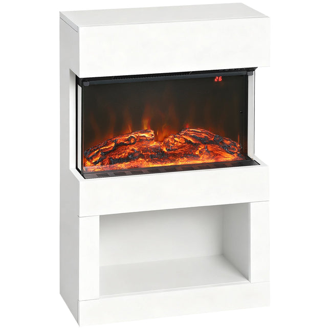 Electric Fireplace Heater, Adjustable Flames, 1000/2000W