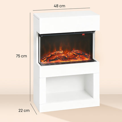 Elektrický krb s topením, nastavitelné plameny, 1000/2000W