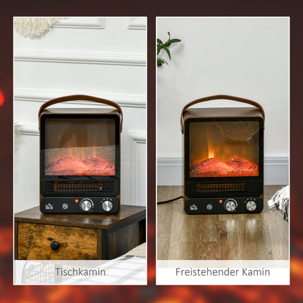 Elektrická kamna 750/1500W, efekt plamene, tichý provoz