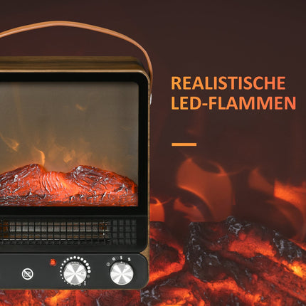 Elektrická kamna 750/1500W, efekt plamene, tichý provoz