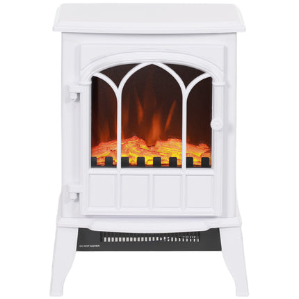 Electric Fireplace with LED Flame Effect, 1000/2000W, White