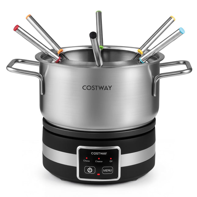 Elektrická sada fondue 1200W, 2.3L, regulace teploty, 6 vidliček