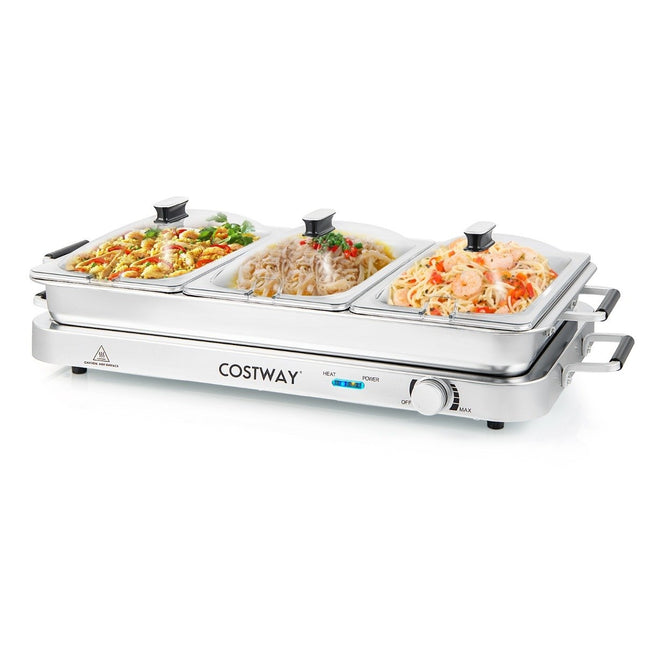 Electric Food Warmer, 3 Trays, 9L, 450W, Temp Control