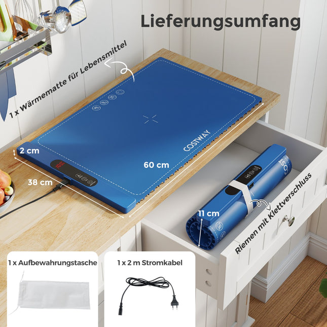 Elektrická ohřívací podložka na jídlo, silikon, 6 stupňů teploty