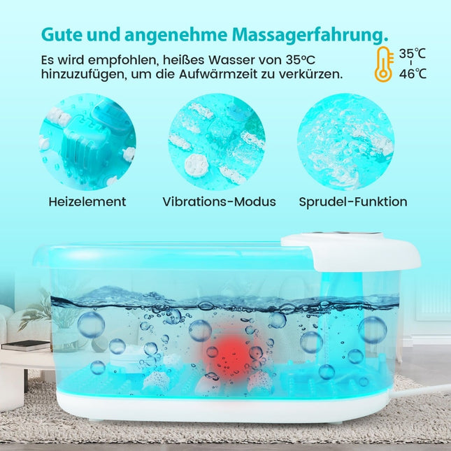 Electric Foot Spa Massager with Heat, Bubbles & Vibration