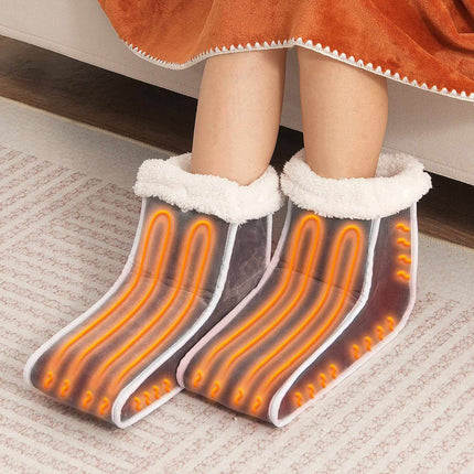 Electric Foot Warmer Slippers, Split, 6 Heat Levels, Timer