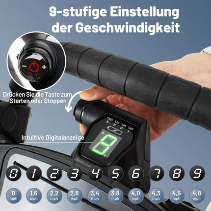 Elektrický golfový vozík, tříkolový, nastavitelná rukojeť, USB port