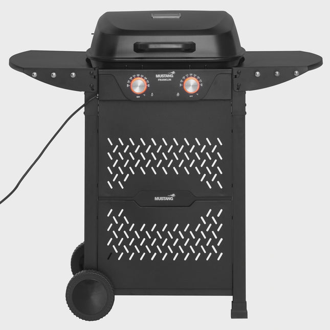 Elektrický gril s vozíkem, dvě zóny, 2300W, litinové rošty