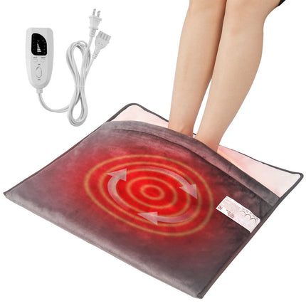 Electric Heated Foot Warmer, Flannel, Timer, 6 Heat Levels