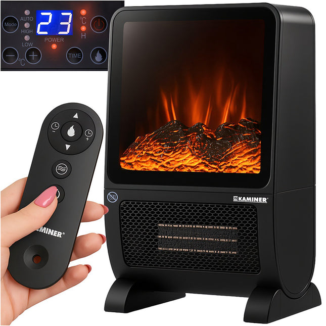 Elektrický ohřívač s 3D efektem plamene, 2000W, dálkové ovládání