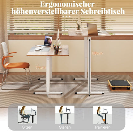 Elektricky výškově nastavitelný psací stůl, 140x70 cm, ergonomický sed-stoj