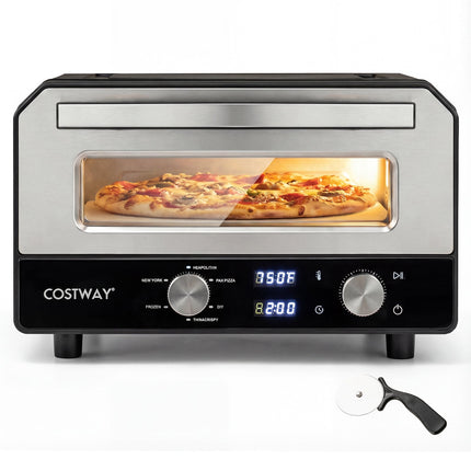 Elektrická pec na pizzu do domácnosti, 30cm, 6 přednastavených programů, černá