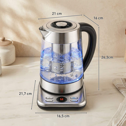 Electric Kettle 1.7L, 2200W, Glass, Strix Thermostat, Tea Infuser