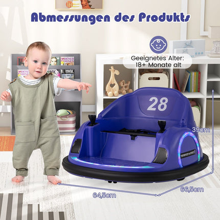 Elektrické dětské narážecí autíčko s LED světly, fialová