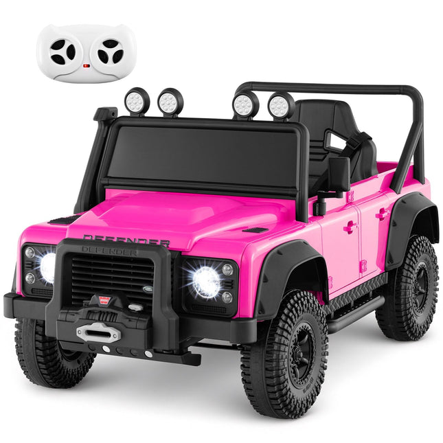Elektrické dětské autíčko – Land Rover Defender s ovladačem, růžová
