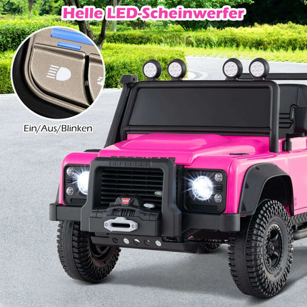 Electric Kids Car – Pink Land Rover Defender with Remote