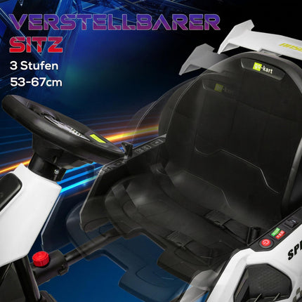 Electric Kids Go-Kart with Drift Mode, Adjustable Seat