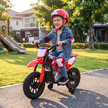 Electric Kids Motorcycle with 12V Motor, Red & Blue
