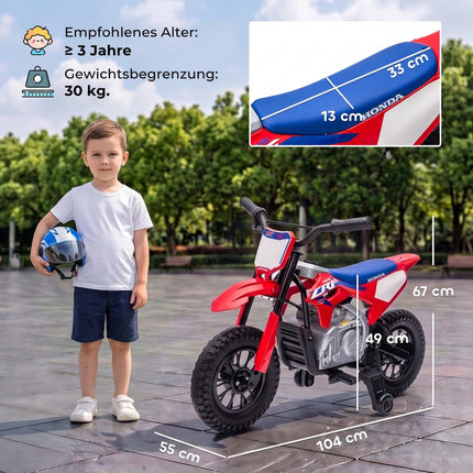 Electric Kids Motorcycle with 12V Motor, Red & Blue