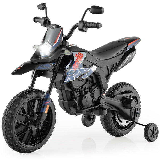 Elektrická dětská motorka s pomocnými kolečky, hudba, baterie 12V