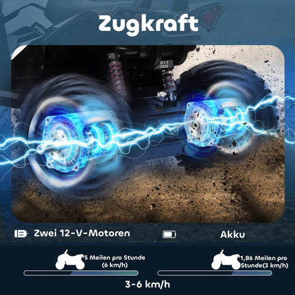 Elektrická dětská čtyřkolka, baterie 12V, rychlost 3-8 km/h