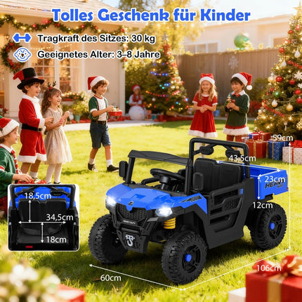 Electric Kids Ride-On Truck with Remote, 12V, Blue