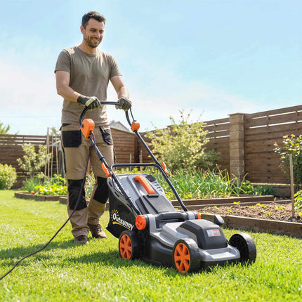 Elektrická sekačka na trávu, záběr 34cm, motor 1200W