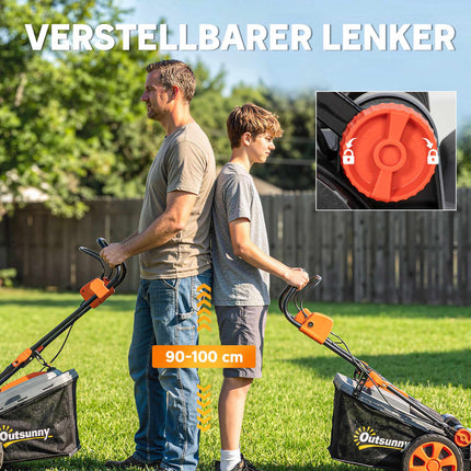 Elektrická sekačka na trávu, záběr 34cm, motor 1200W