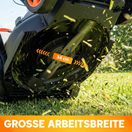 Elektrická sekačka na trávu, záběr 34cm, motor 1200W
