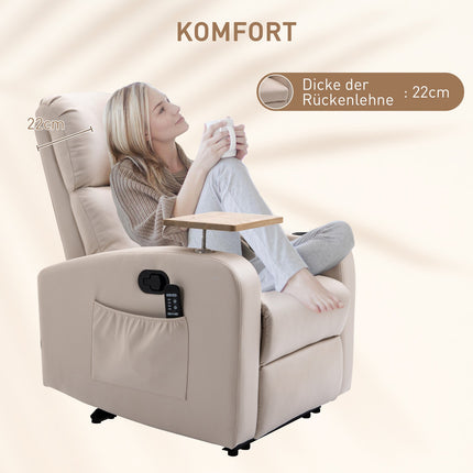 Electric recliner, microfiber, light gray massage function
