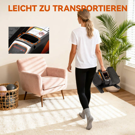 Electric Mini Elliptical Trainer, 12 Speeds, Remote, LED Display