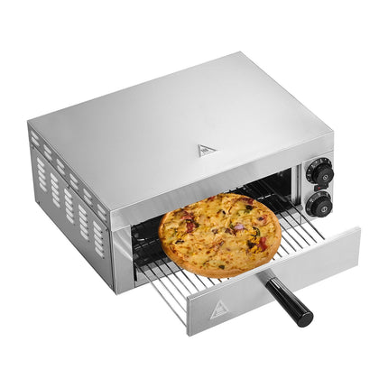 Electric Pizza Oven, 12 Inch Countertop, 1500W, Temp Control, Timer