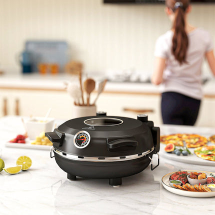 Elektrická pec na pizzu, 430℃, 1200W, kámen 30cm, časovač