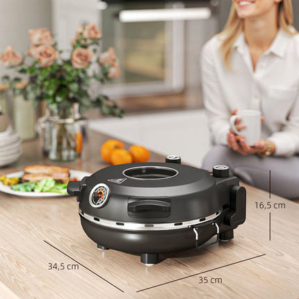 Elektrická pec na pizzu, 430℃, 1200W, kámen 30cm, časovač