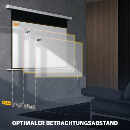Electric Projector Screen 120 Inch 16:9, Remote, White