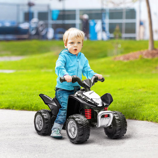 Elektrická dětská čtyřkolka ATV s LED světly a klaksonem, černá