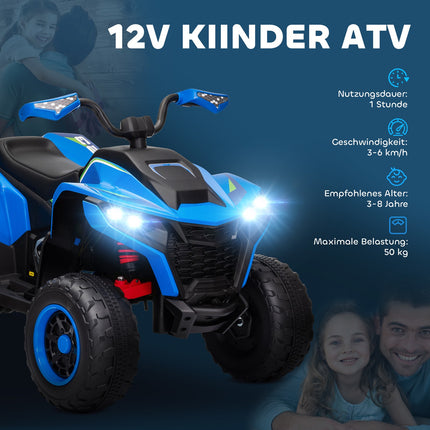 Elektrická dětská čtyřkolka - 12V, LED světla, USB a hudba