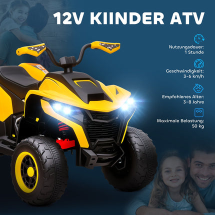 Dětská elektrická čtyřkolka 12V s odpružením a LED světly